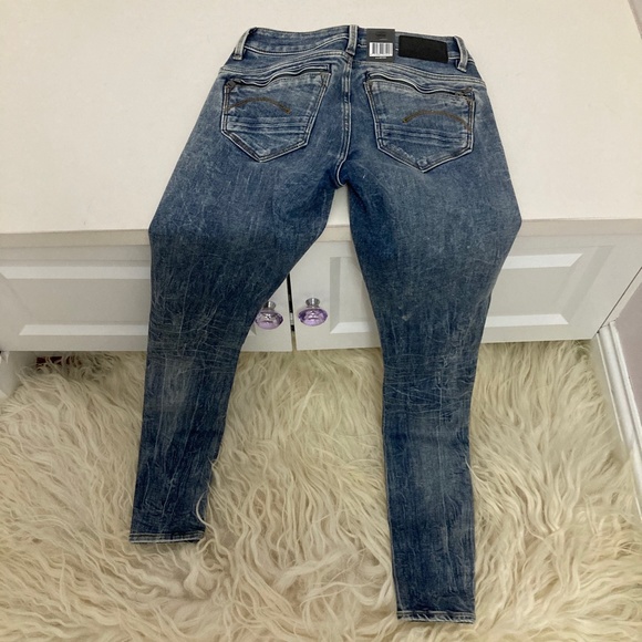 G-STAR RAW Midge Zip Mid Skinny Jeans In Lt Vintage Aged Destroy - Picture 7 of 10